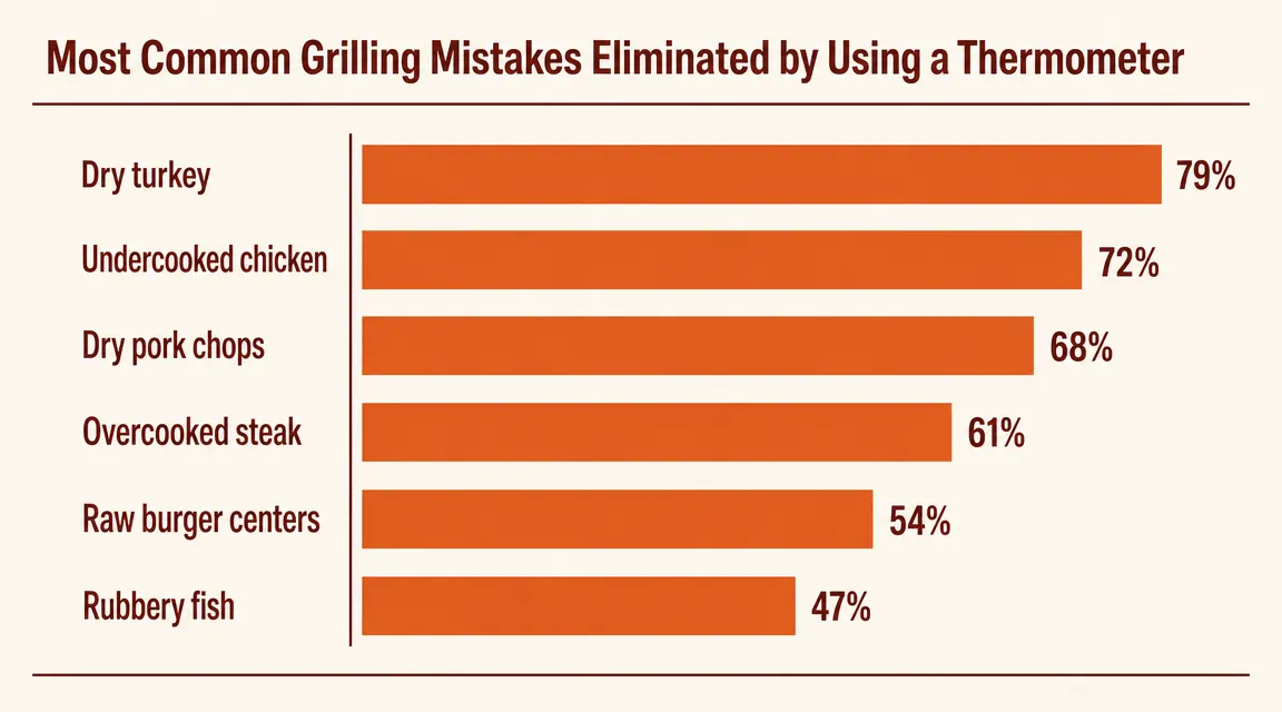 Temperature doneness chart for beef, pork, poultry, and fish showing safe internal temperatures